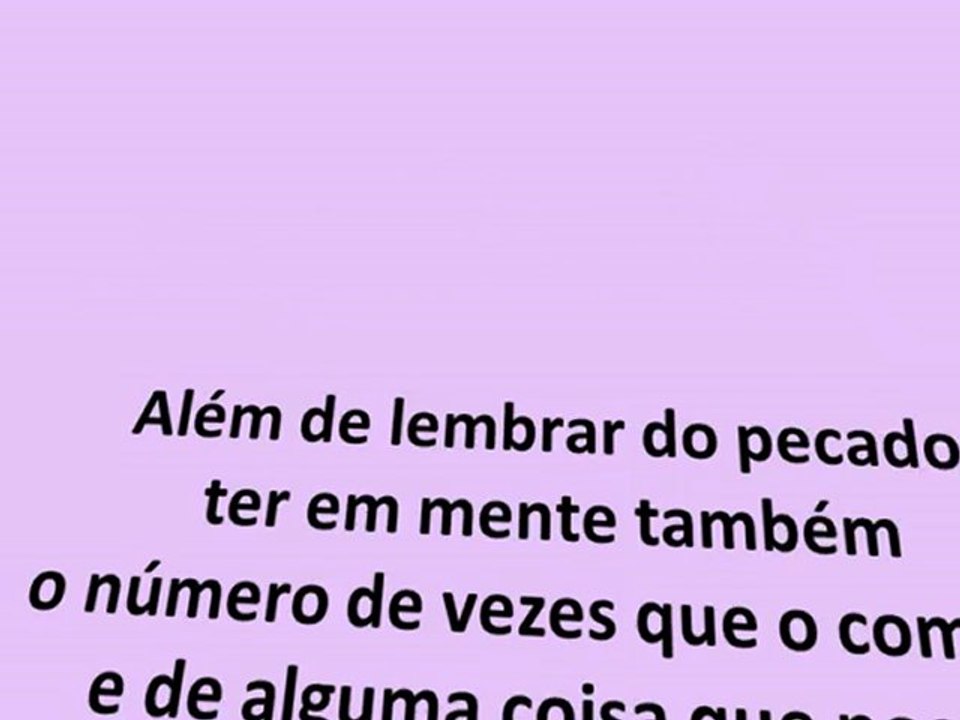 Exame de consciência - Parte 1