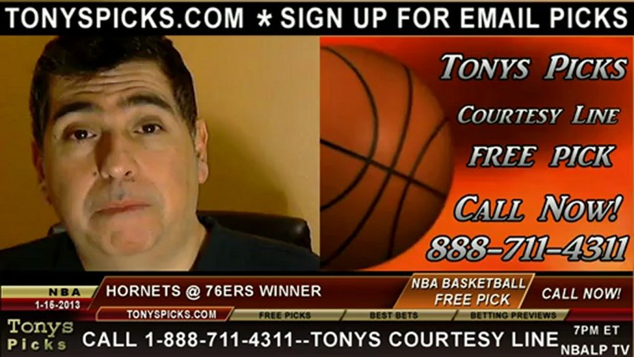 Philadelphia 76ers versus New Orleans Hornets Pick Prediction NBA Pro Basketball Odds Preview 1-15-2013