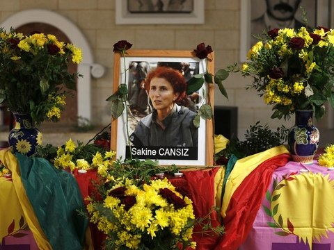 Funeral Procession For Slain PKK Activists Marches Through Paris