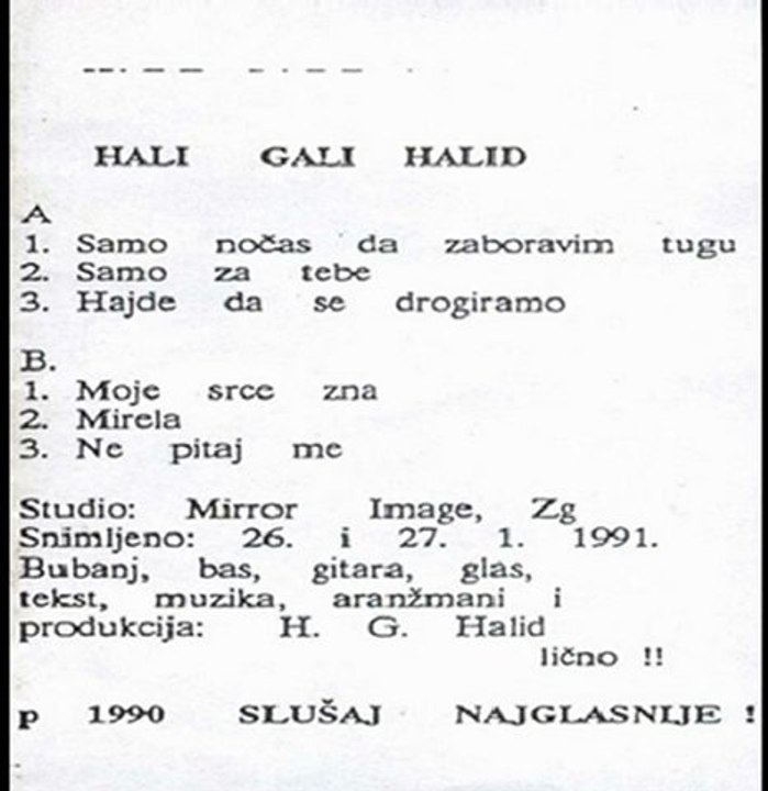 NE PITAJ ME - HALI GALI HALID (1991)