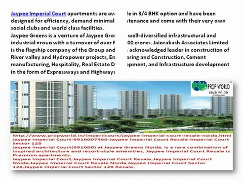 Jaypee Imperial Court-9910007460-Jaypee Imperial Court Resale-Imperial Court Sector 128 Noida