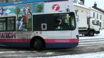 Snowed in! Trapped bus is pushed by passengers in Norwich
