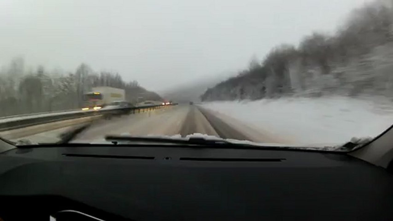 Autoroute A20 Brive limoges sous la neige