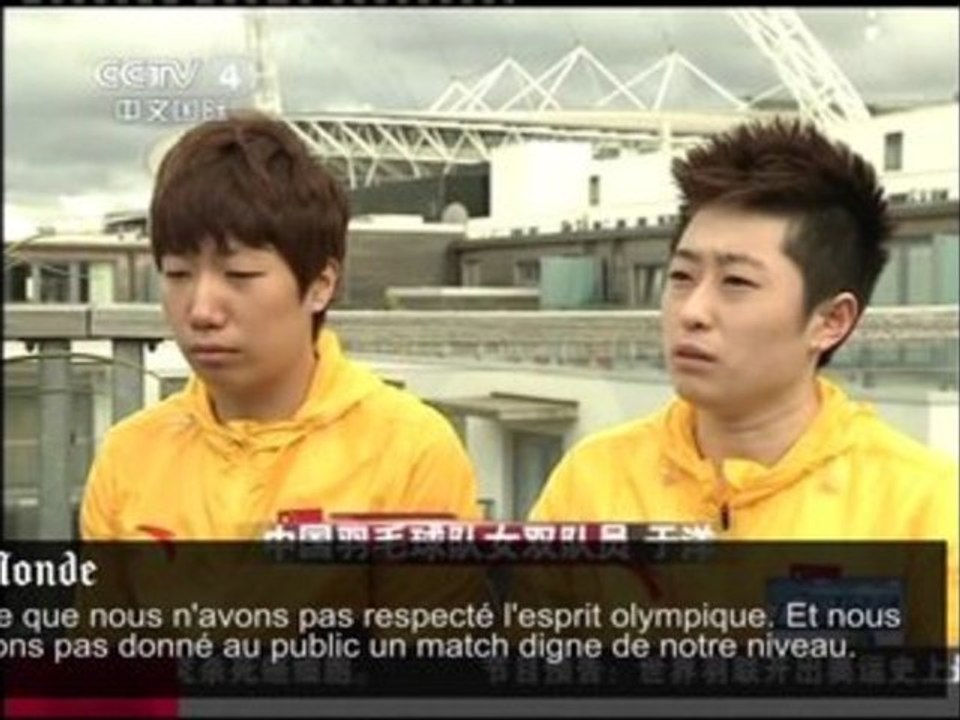 Les excuses des joueuses de badminton chinoises