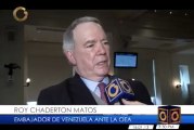 Reacciones de los embajadores Chadertón y Cochez después de dicusión en la OEA