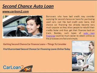 Second Chance Auto Loans