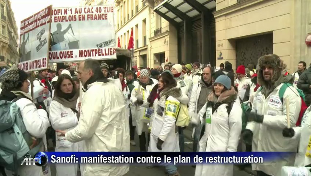 Les Sanofi manifestent contre le plan de restructuration