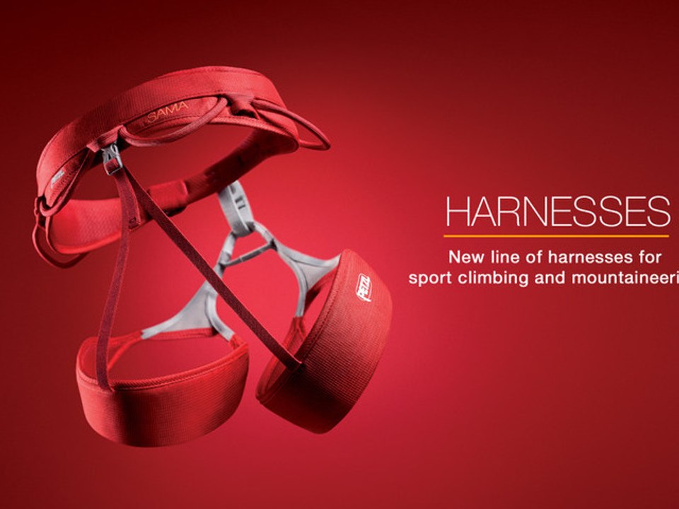 Harnesses for sport climbing and mountaineering, by Petzl