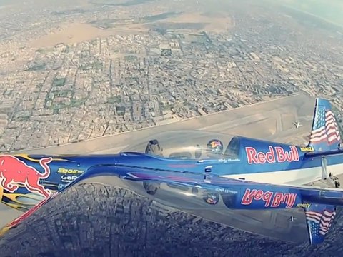 Gabriel Villarán (Surf) & Kirby Chambliss (Plane) flying together - Red Bull Air Race