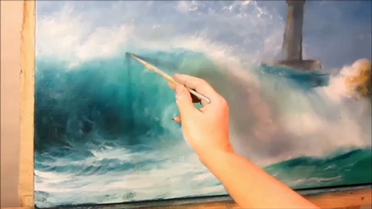 Seascapes Wave and lighthouse