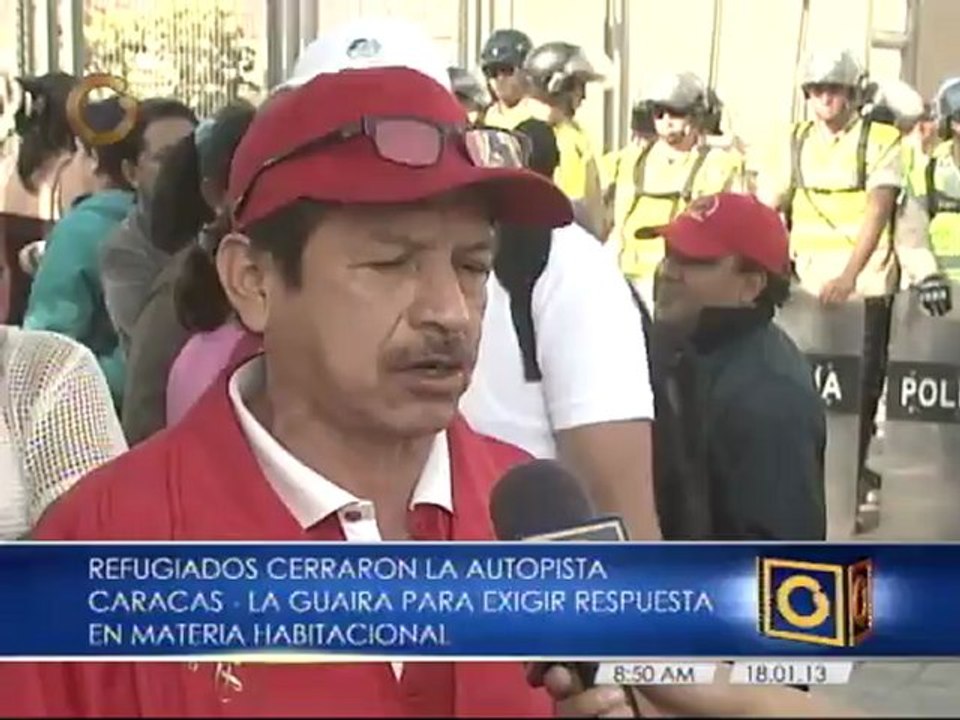 Damnificados protestaron por viviendas en la Caracas - La Guaira