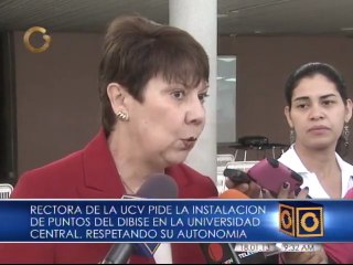 Rectora de la UCV pide instalación de puntos de seguridad en la universidad