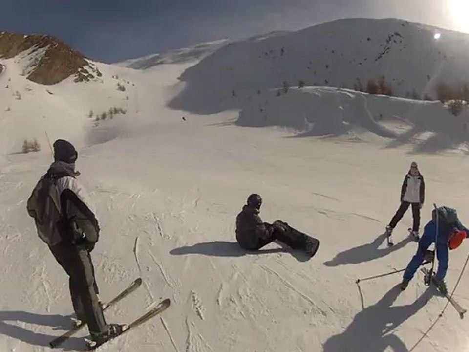 Ski, Les Orres - Descente Faucons et début Grand'cabane