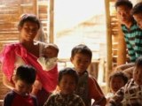 Dozens of families escape Myanmar violence