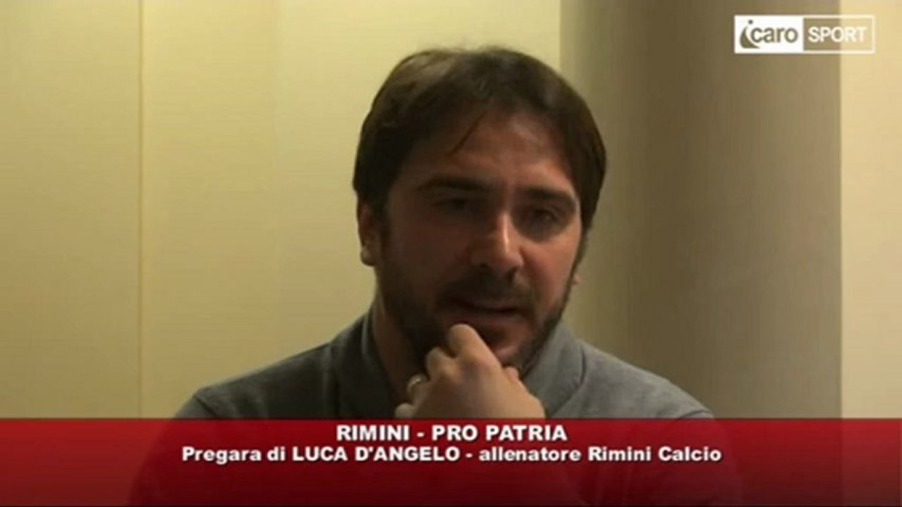 Icaro Sport. Rimini-Pro Patria, la vigilia del tecnico Luca D'Angelo