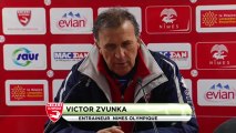 Conférence de presse Nîmes Olympique - Clermont Foot : Victor ZVUNKA (NIMES) - Régis BROUARD (CFA) - saison 2012/2013