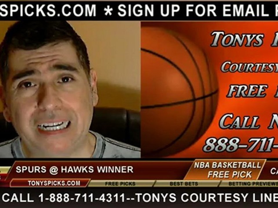 Atlanta Hawks versus San Antonio Spurs Pick Prediction NBA Pro Basketball Odds Preview 1-19-2013
