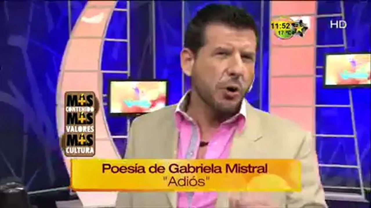 Poesía de Gabriela Mistral "Adiós" en (Más Contenido,Más Valores y Más Cultura)