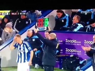 Fan tries to throw snowball at Aston Villa player