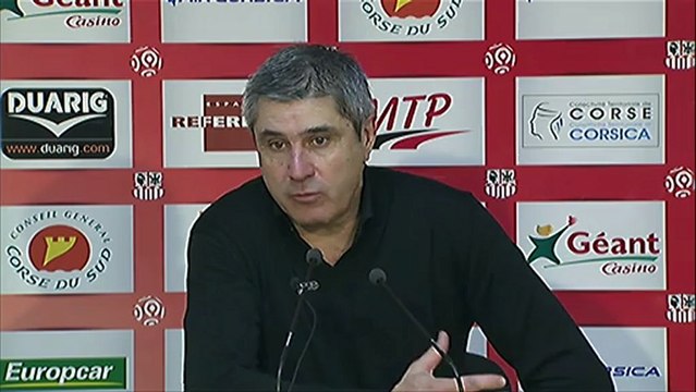 Conférence de presse AC Ajaccio - Valenciennes FC : Albert EMON (ACA) - Daniel SANCHEZ (VAFC) - saison 2012/2013
