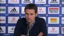 Conférence de presse Olympique Lyonnais - Evian TG FC : Rémi GARDE (OL) - Pascal DUPRAZ (ETG) - saison 2012/2013