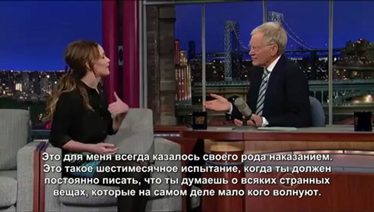 Дженнифер на шоу Дэвида Леттермана (русские субтитры)
