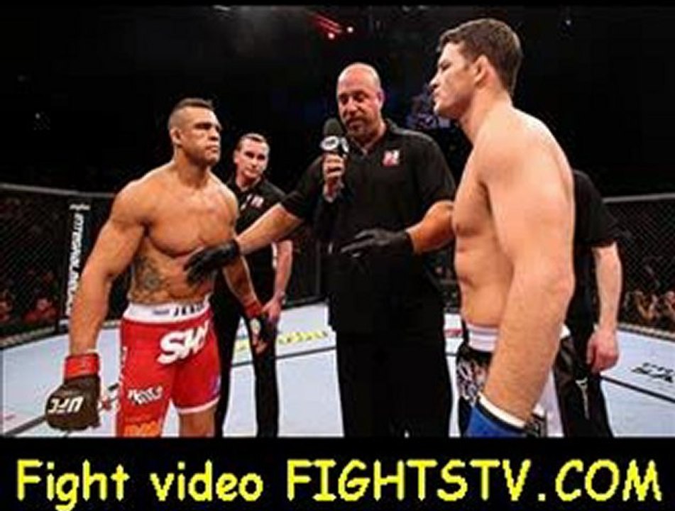 Opponents Vitor Belfort and Michael Bisping face off before in their middleweight fight at the UFC on FX