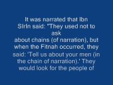 THE CHAINS OF NARRATION OF HADITHS (SAHIH HADITH)