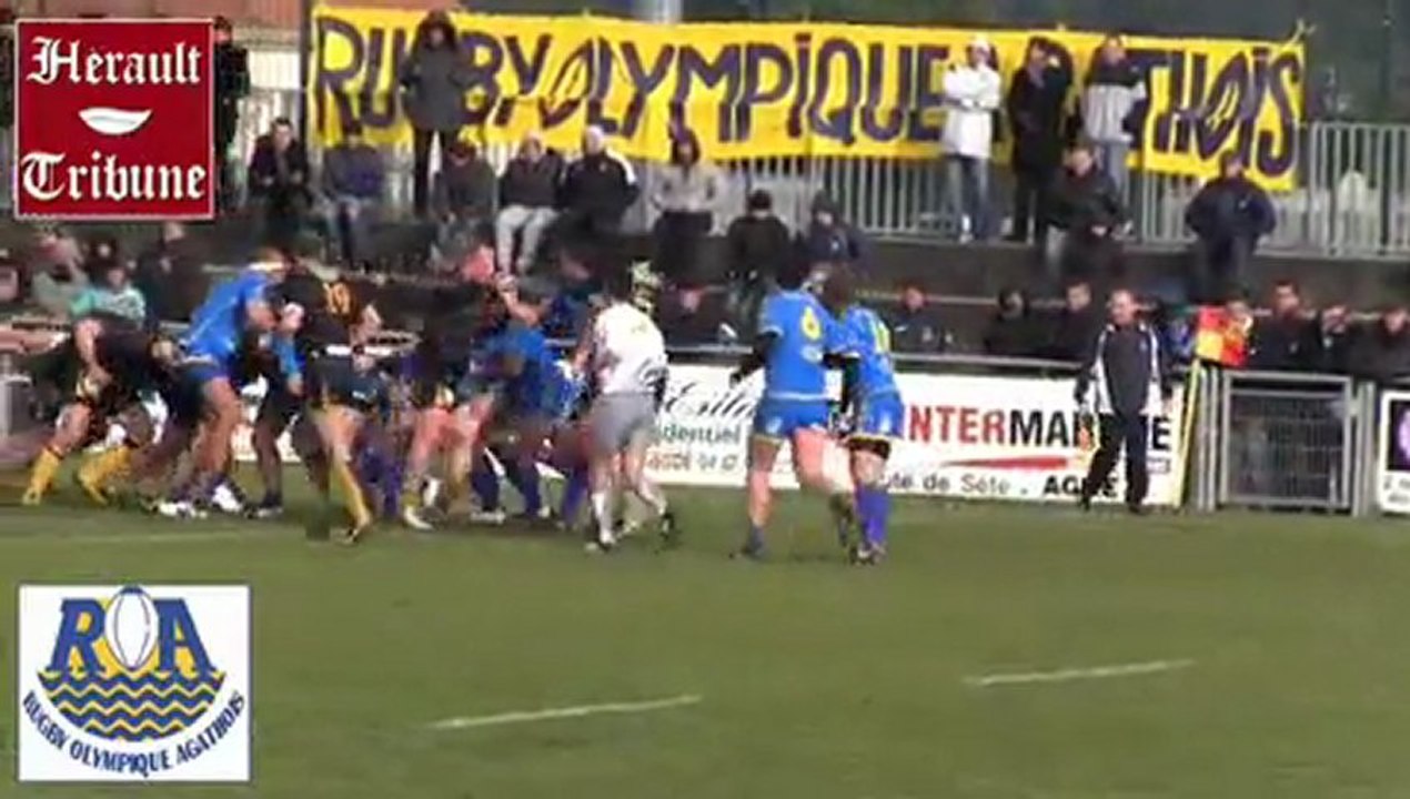 AGDE - 2013 - RUGBY : UNE VICTOIRE AU COURAGE  AGDE bat AUBENAS 22-18