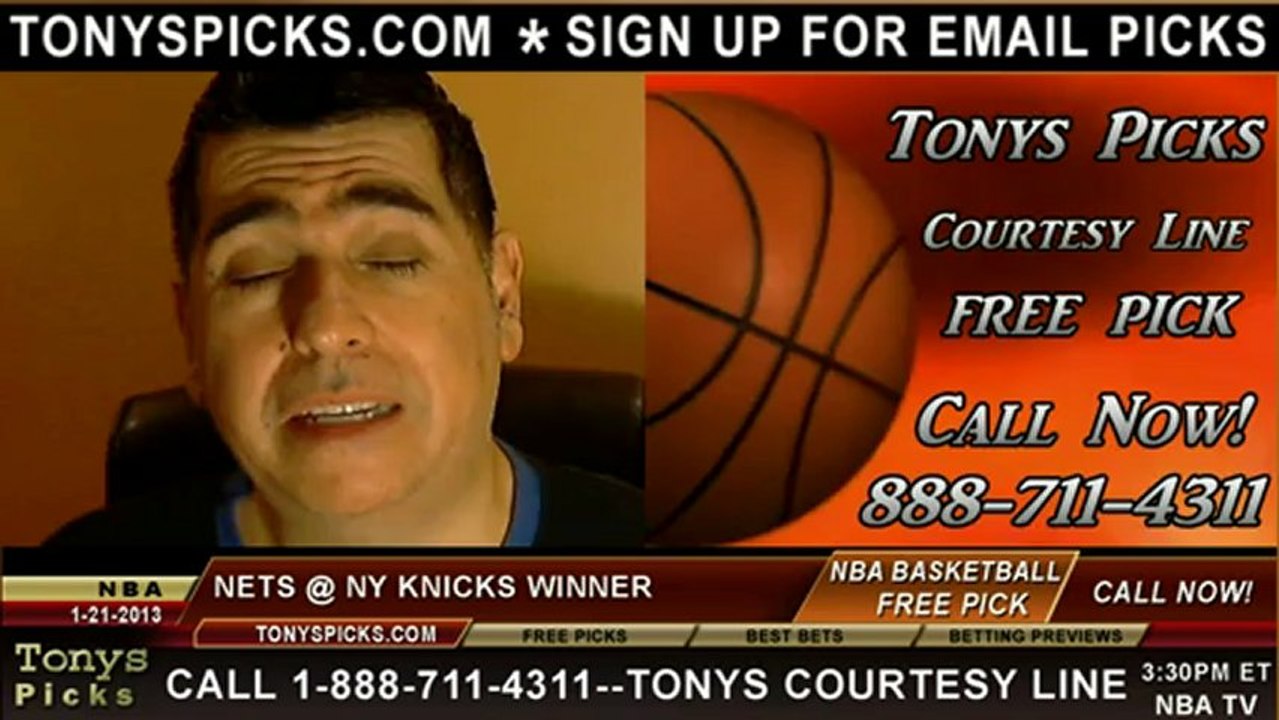 New York Knicks versus Brooklyn Nets Pick Prediction NBA Pro Basketball Odds Preview 1-21-2013