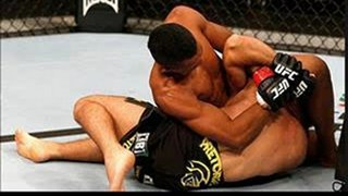 Yuri Alcantara attempts a shoulder lock submission Pedro Nobre in their bantamweight at the UFC on FX