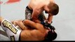 Khabib Nurmagomedov elbows Thiago Tavares in their lightweight at the UFC on FX