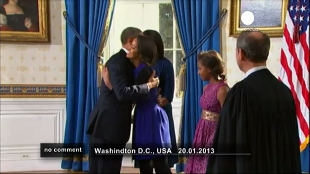Barack Obama sworn in for second term - no comment