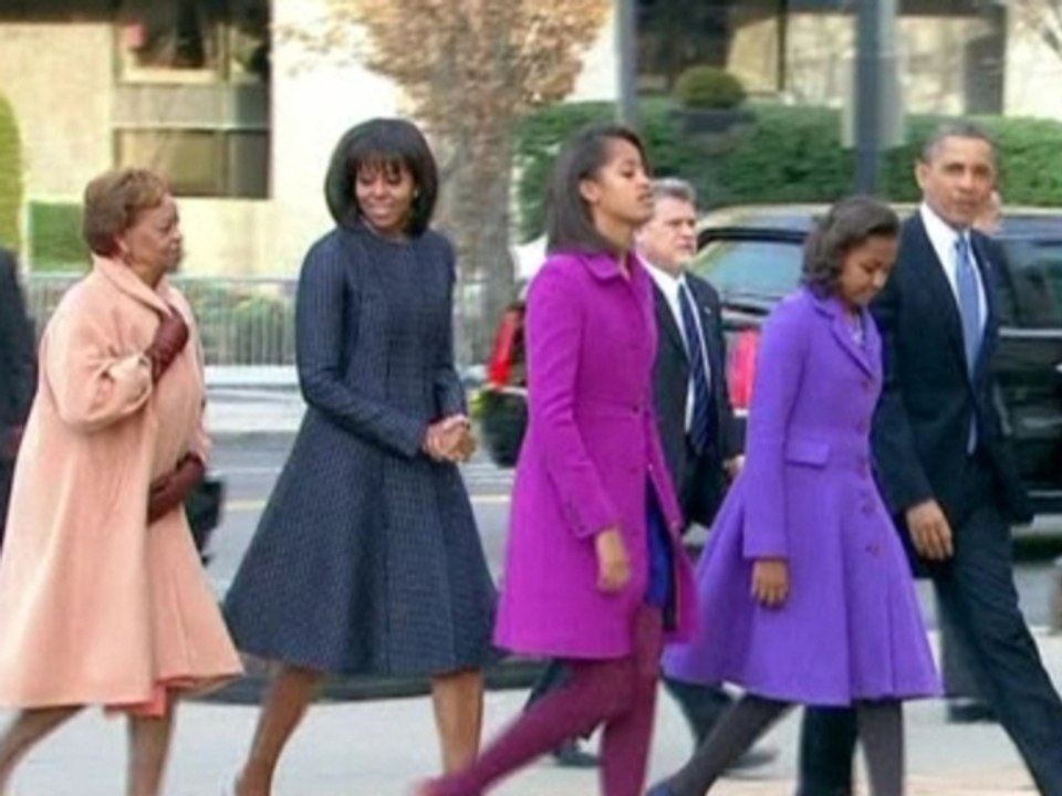 Obamas attend church before inauguration