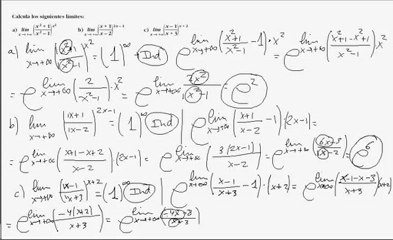 Problemas limite 2º bachillerato indeterminacion uno elevado a infinito