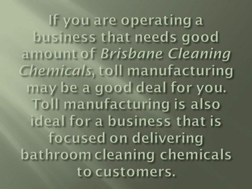 Toll Manufacturing Bathroom Cleaning Products