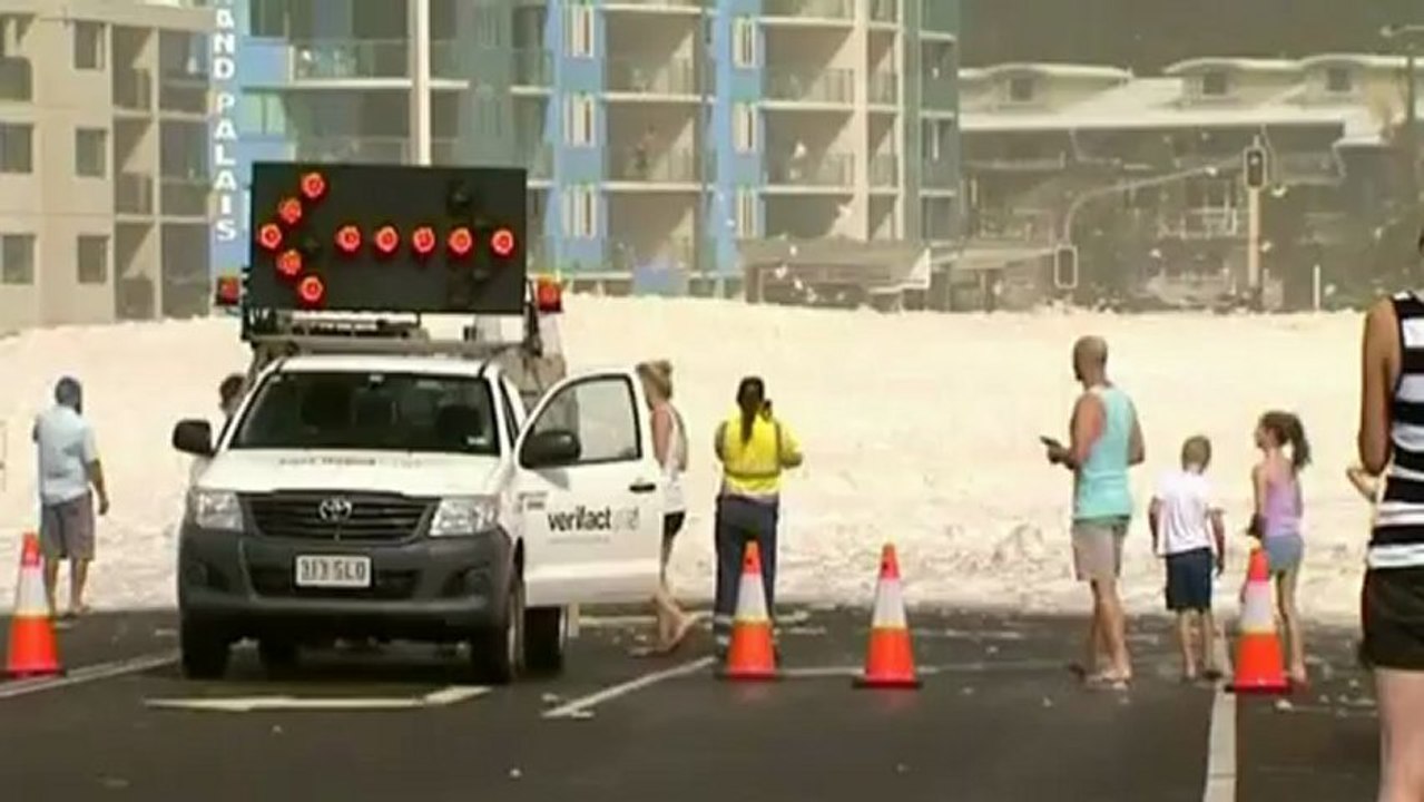Foam fills Australian town