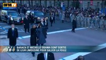 Investiture : Barack et Michelle Obama sortent de voiture pour saluer la foule - 21/01