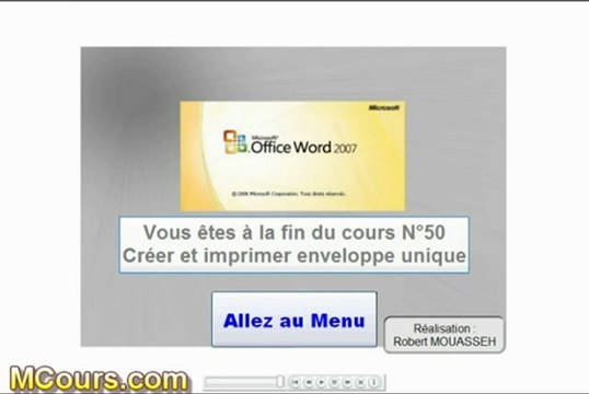 Tutoriel WORD 2007: Cours N°50 Comment créer et imprimer une seule enveloppe
