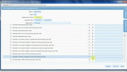 Kaba Değerlendirme Formu - Lila Bep Planı