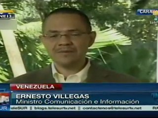 No está prevista fecha para retorno de Chávez: Villegas