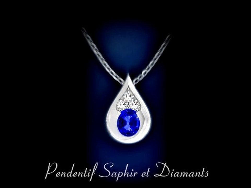 Pendentif Saphir et Diamants