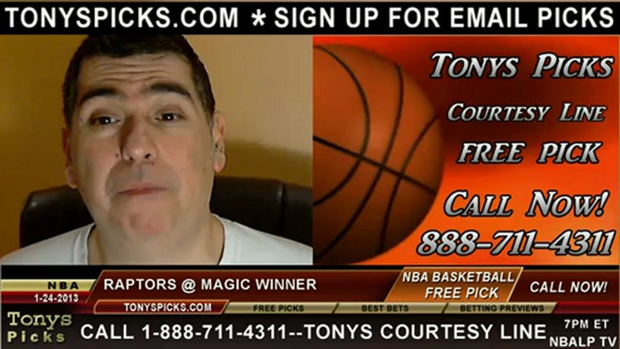 Orlando Magic versus Toronto Raptors versus Pick Prediction NBA Pro Basketball Odds Preview 1-24-2013