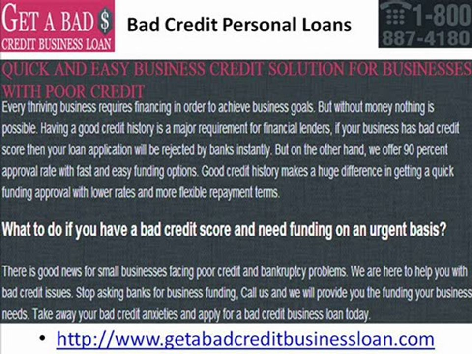 Bad Credit Business Loans