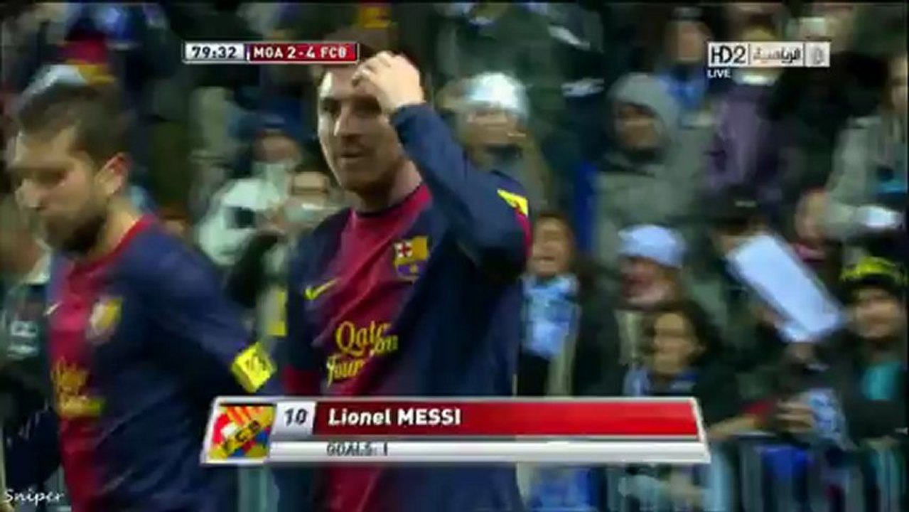 Copa: Malaga 2-4 Barça , Messi goal (24.01.2013)