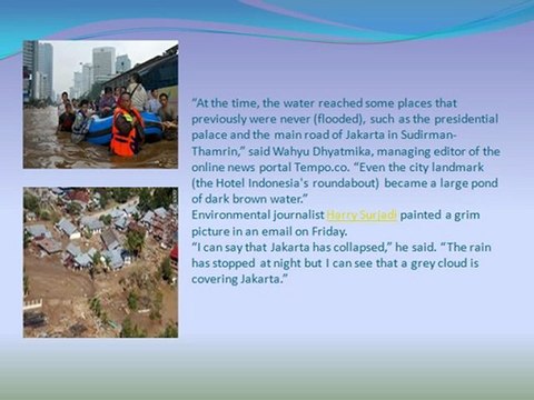 CROWN CAPITAL ECO MANAGEMENT - Flood refugees begin returning to Jakarta