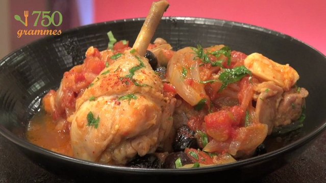 Recette de Poulet aux olives et tomates - 750 Grammes
