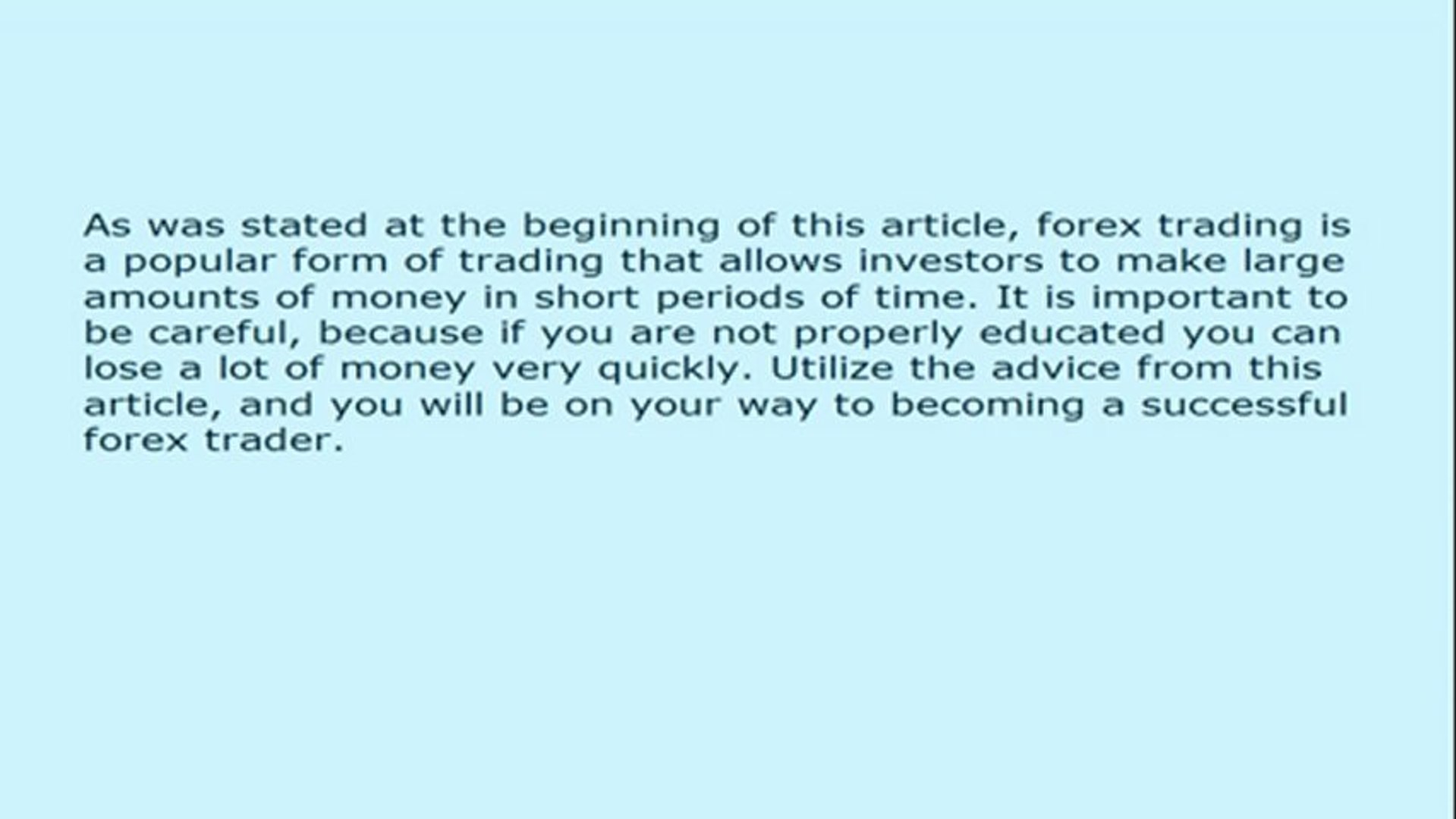 Learn Forex Live Video