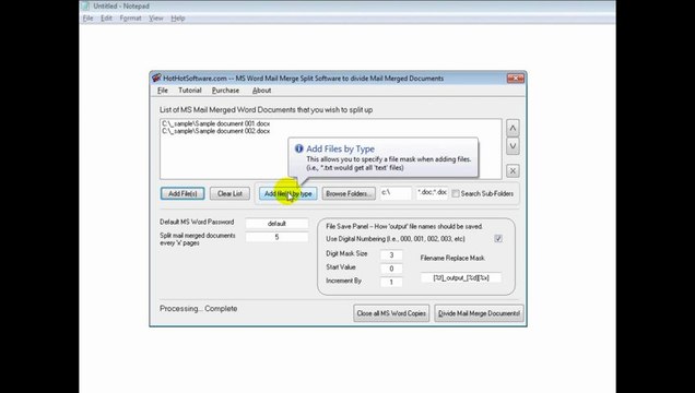 How to MS Word Mail Merge Split Software to divide Mail Merged Documents