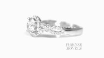 Diamond Antique Style Platinum Engagement Ring Setting 1.43ctw - Firenze Jewels Product #5122